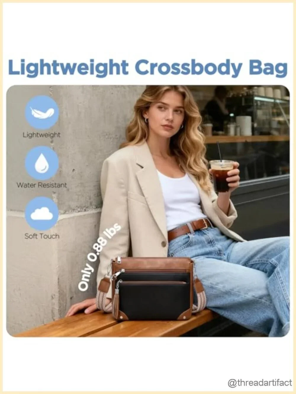 Anti Theft Crossbody Purse with RFID Blocking Vegan Leather Travel Bag